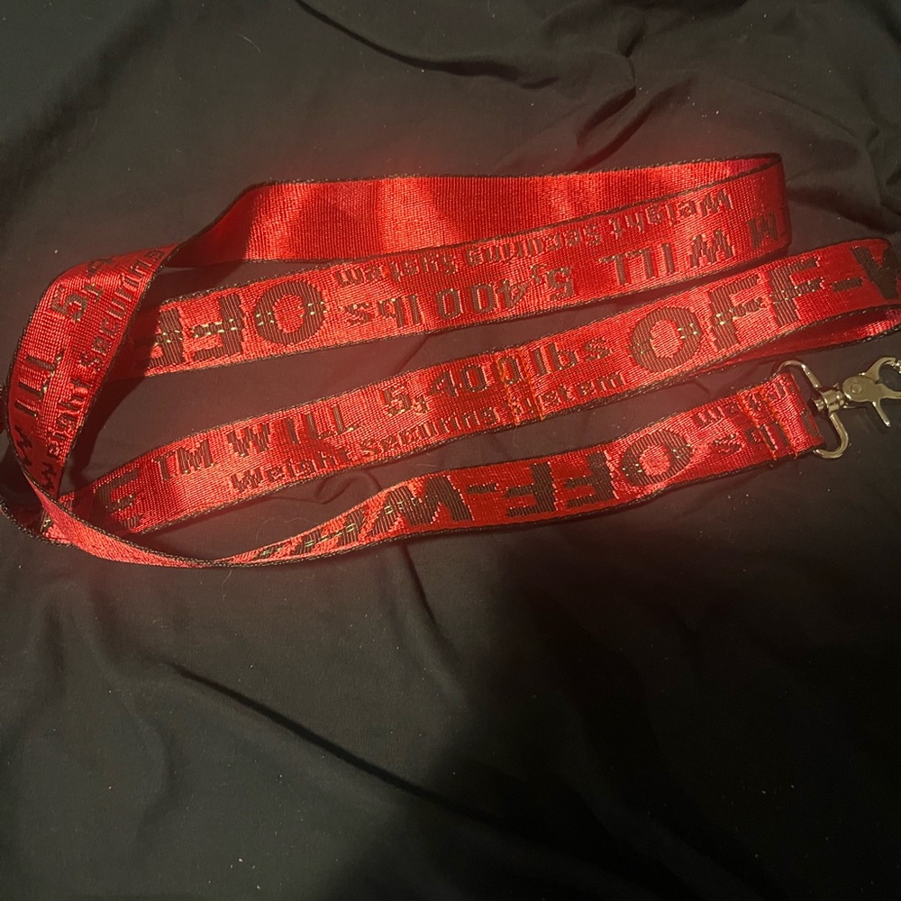 Off-White Scarlet Belt with Bold Lettering